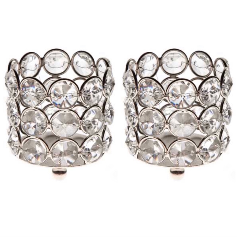 2 Crystal Gem Tea Light Holders